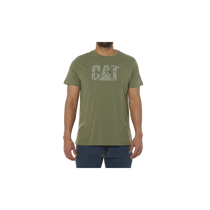 Caterpillar Clothing Lahore - Caterpillar Earth Cat Fill Mens T-Shirts Green (405268-BXF)